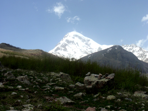Kasbek: Blick auf Gipfel